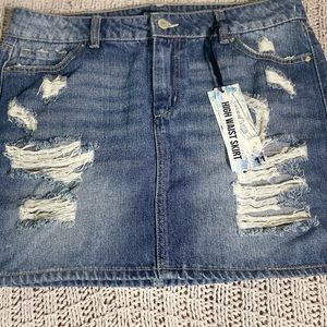 Womens Blue Spice Denim skirt